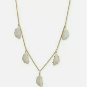 Gold Tone, White Agate Drop Stone AdjustableNeckla